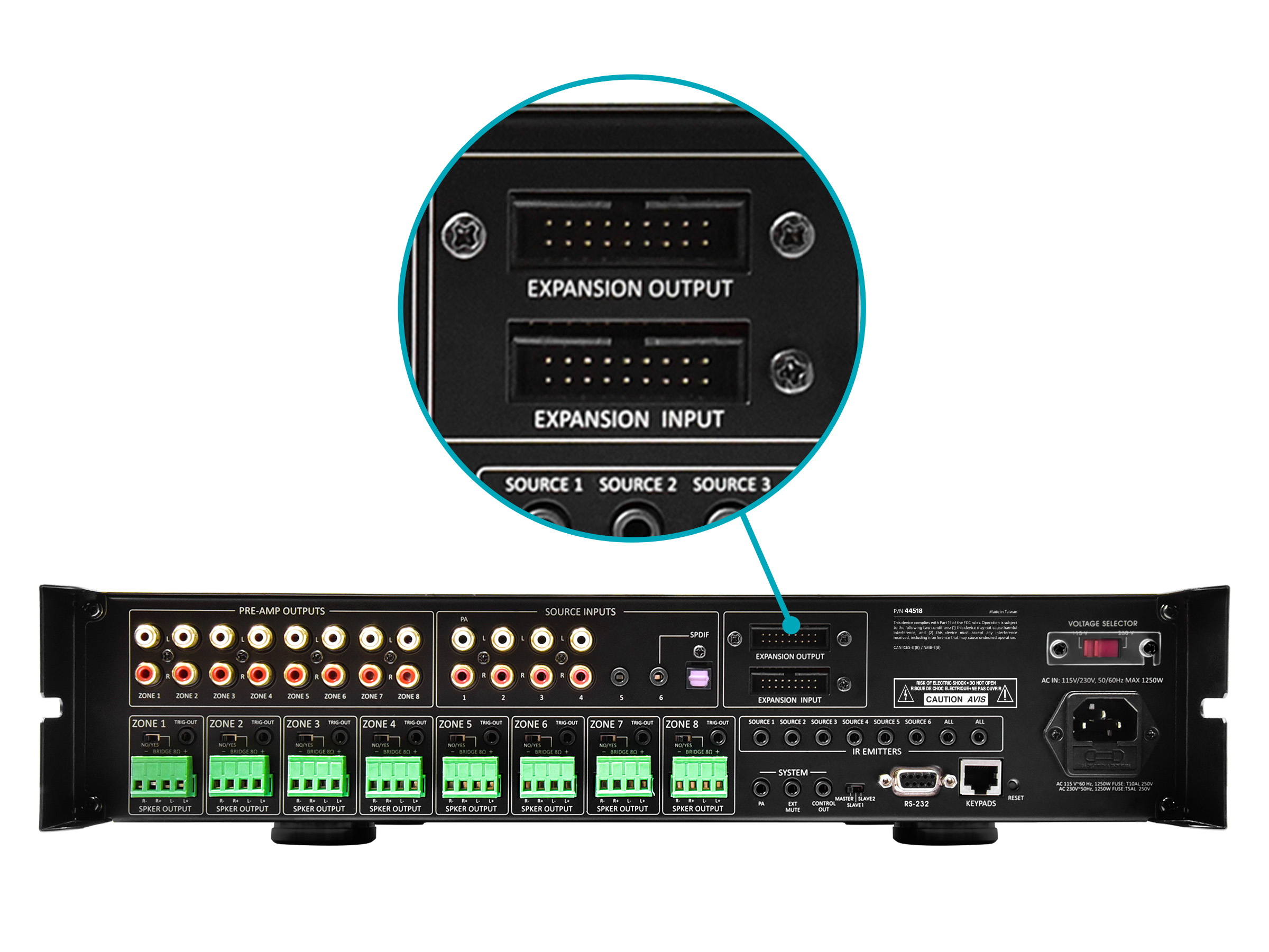 Monoprice 8-Zone Home Audio Multizone Controller and Amplifier Kit