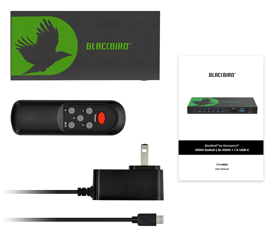 Monoprice Blackbird 4K60 4x1 Video Switcher with 3 HDMI Inputs