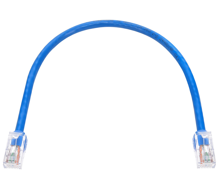 Monoprice Cat6 1ft Blue Patch Cable, UTP, 24AWG, 550MHz, Pure Bare Copper,  Snagless RJ45, Fullboot Series Ethernet Cable 