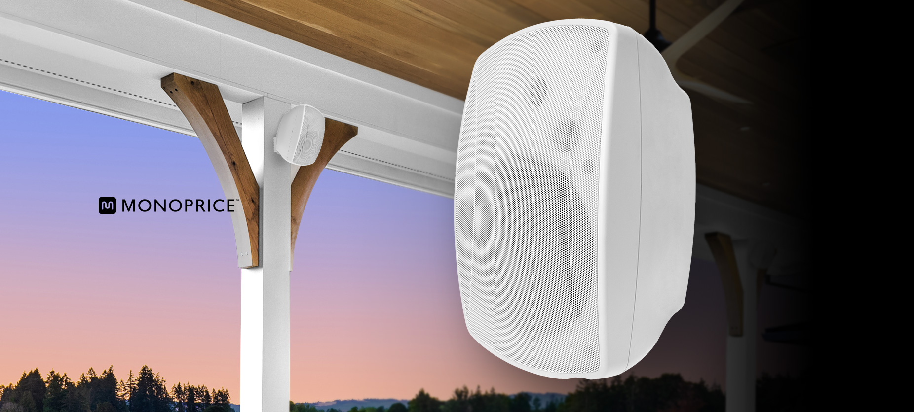 Monoprice WS-7B-82-W Weatherproof 2-Way 70V/8-ohm Indoor