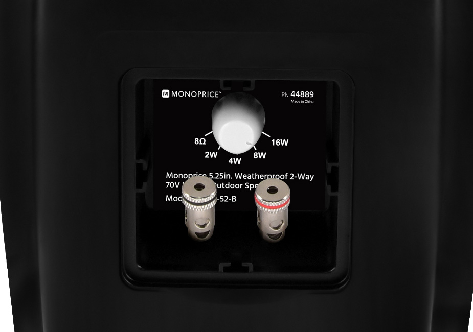 Monoprice WS-7B-52-B 5.25in. Weatherproof 2-Way 70V/8-ohm Indoor
