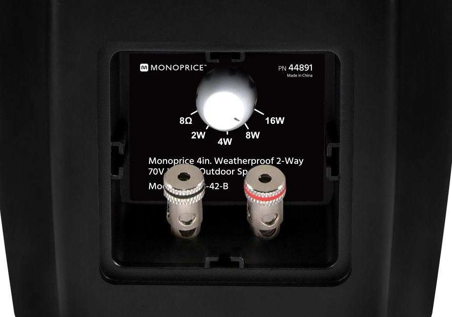 Monoprice WS-7B-42-B 4in. Weatherproof 2-Way 70V/8-ohm Indoor