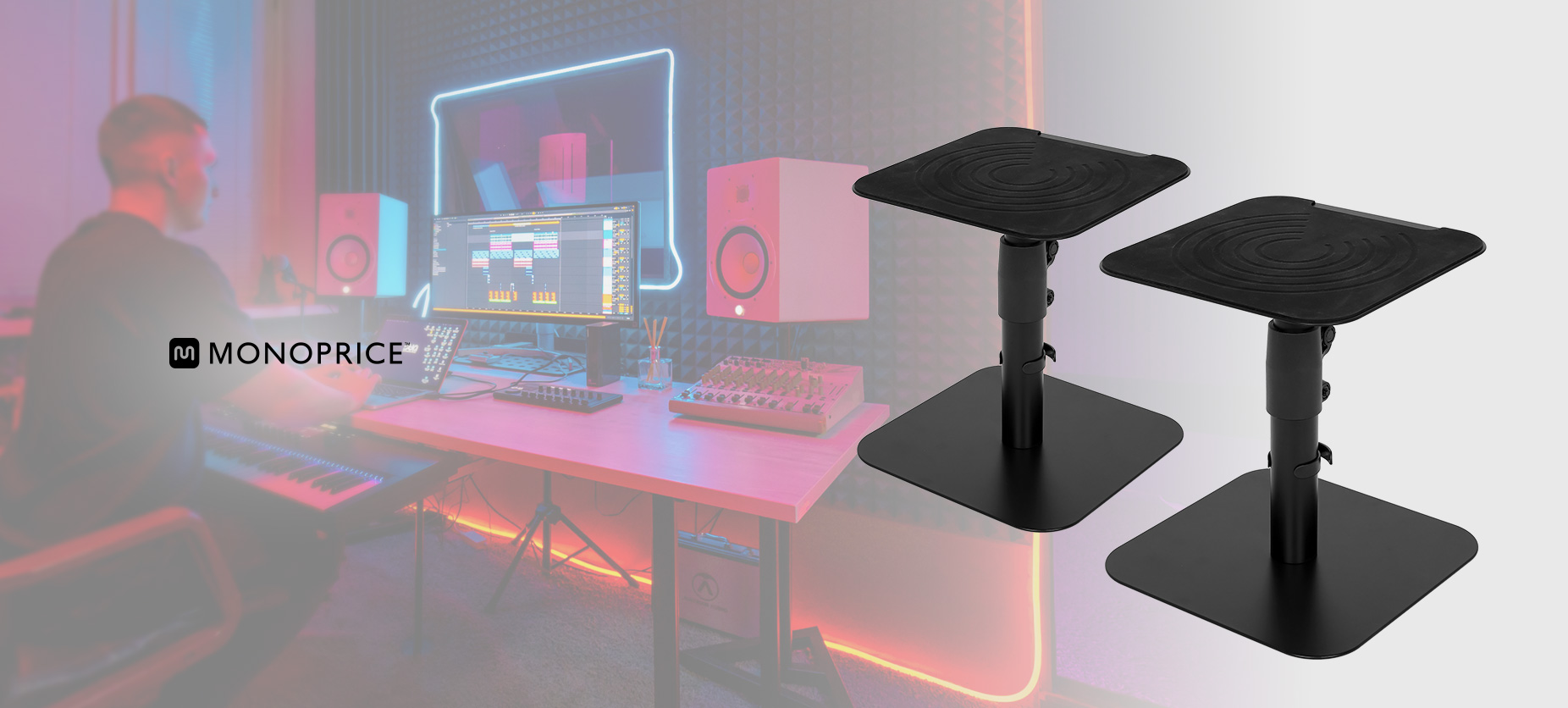 Monoprice Desktop Freestanding Speaker Stands Pair Monoprice Desktop Freestanding Speaker Stands Pair