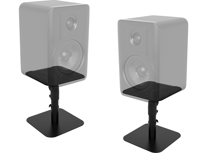 Monoprice top Glass Floor Speaker Stands (pair), Black