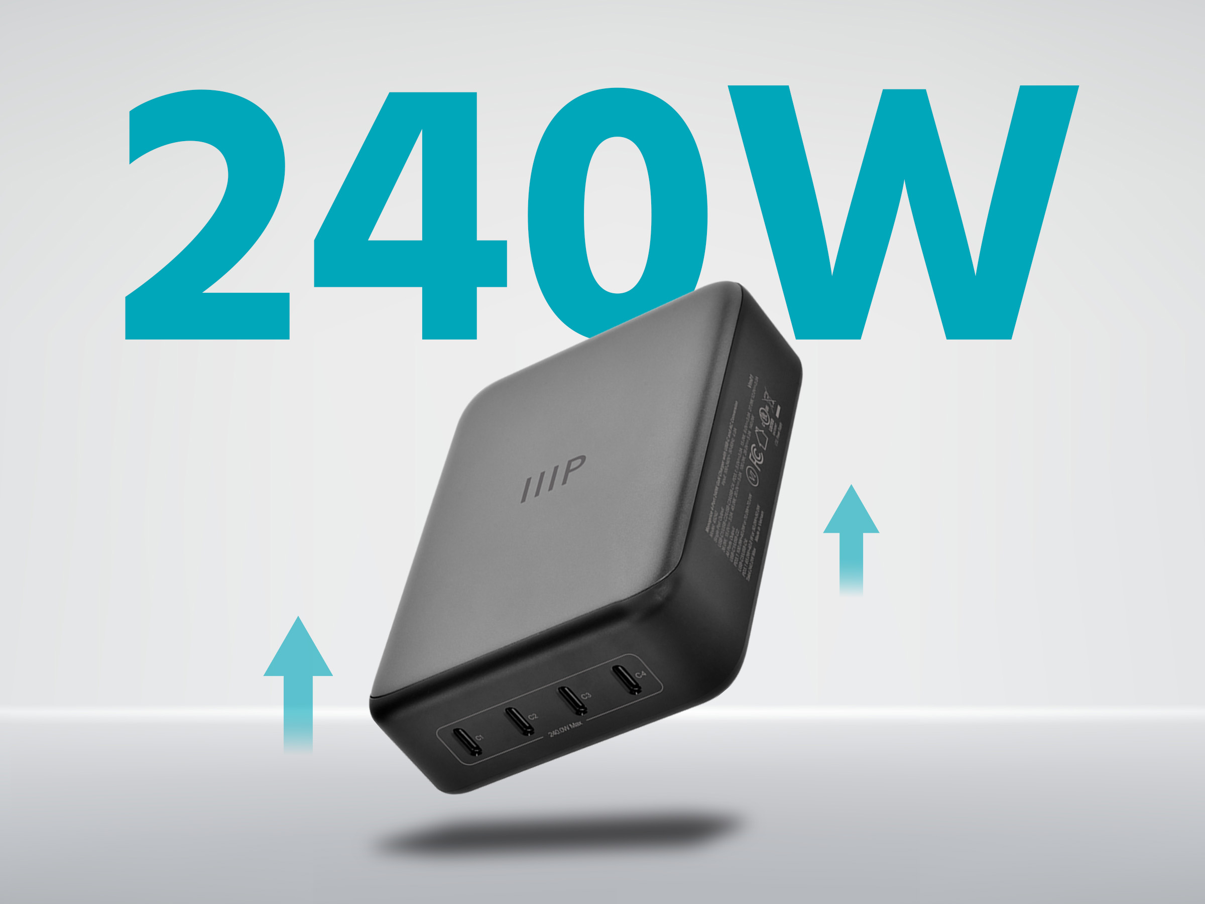 4‑Port 240W USB‑C Desktop GaN Charger