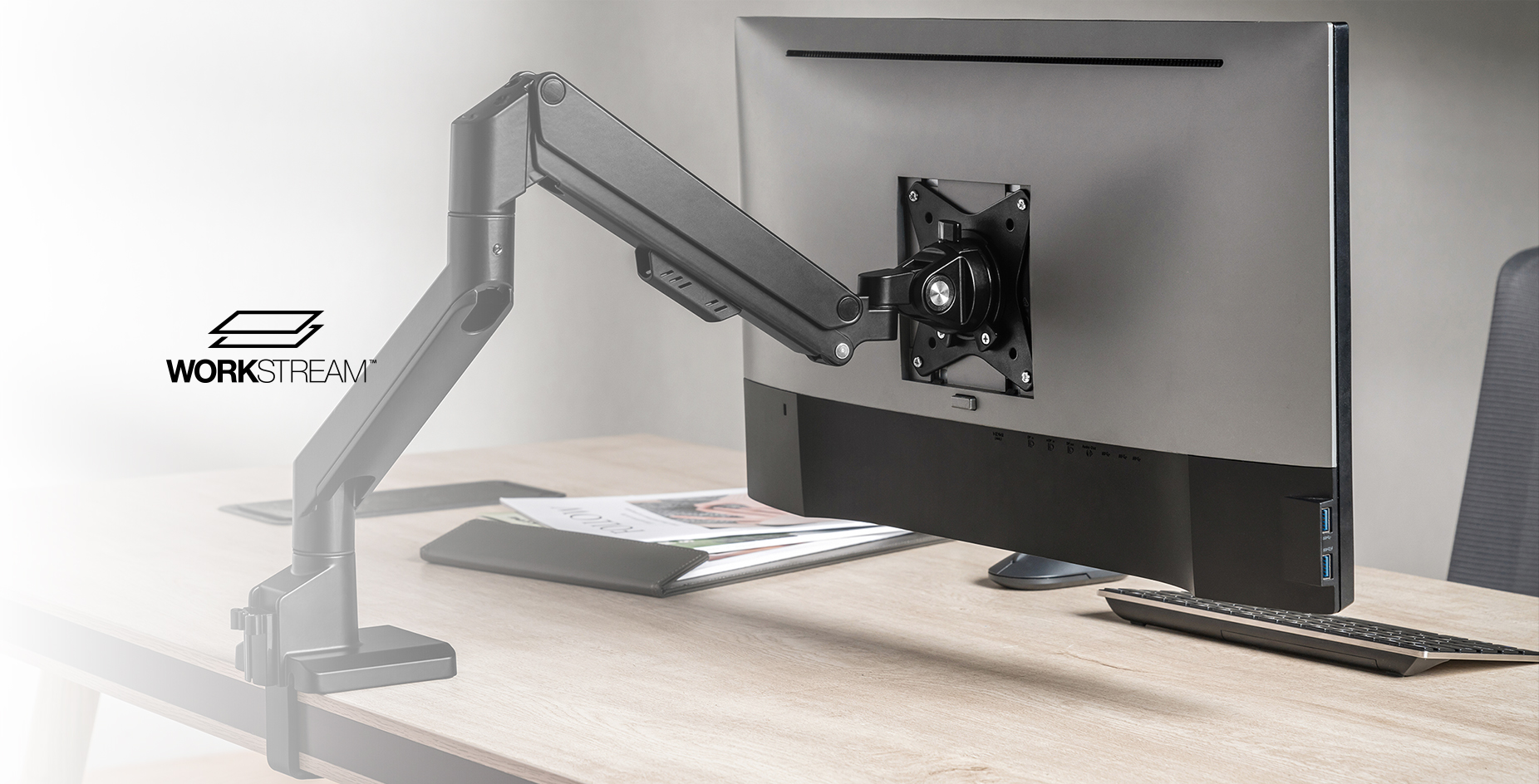 ONKRON Double Monitor Arm Desk Mount For 13 - 32 Inch Screen, Gas - View #7