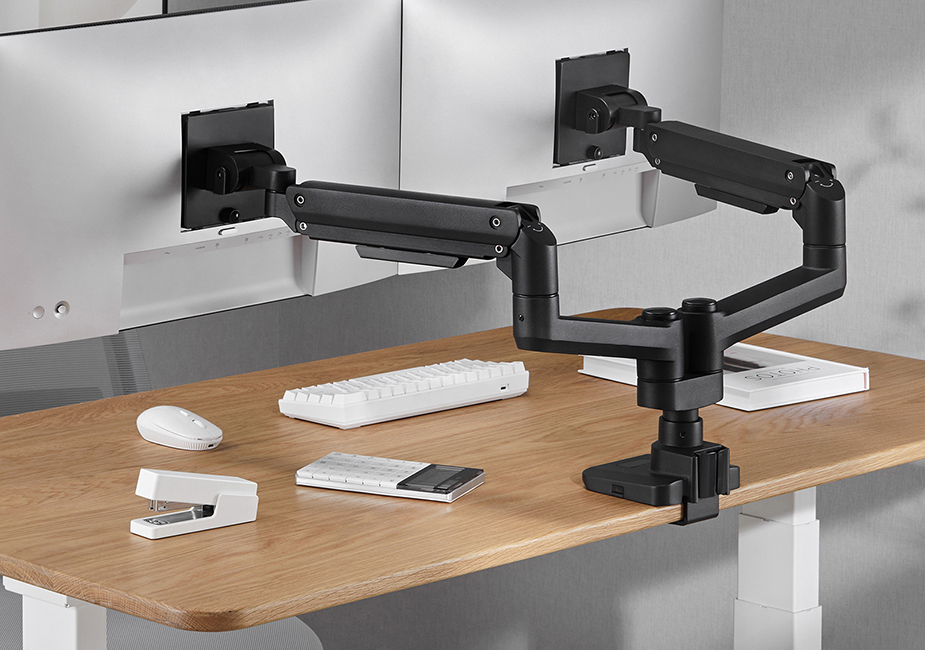 Workstream by Monoprice Heavy Duty Dual Monitor Gas Spring Desk