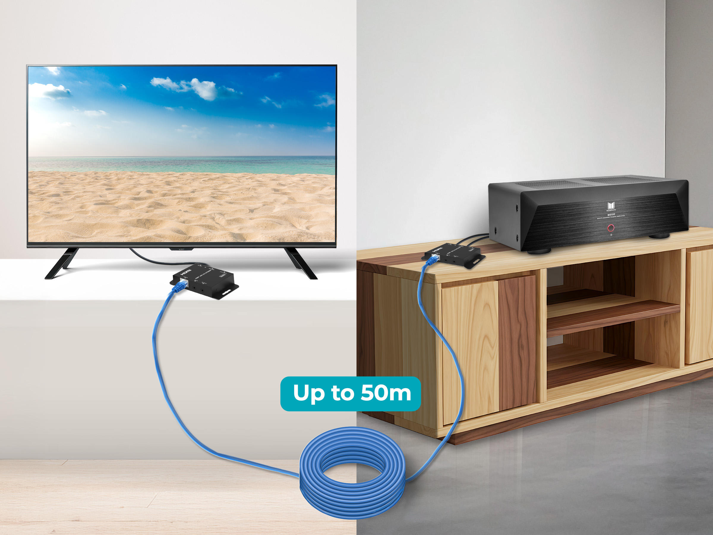 HDMI eARC Audio Extender over Cat5e/6/6A, up to 50m - Monoprice.com
