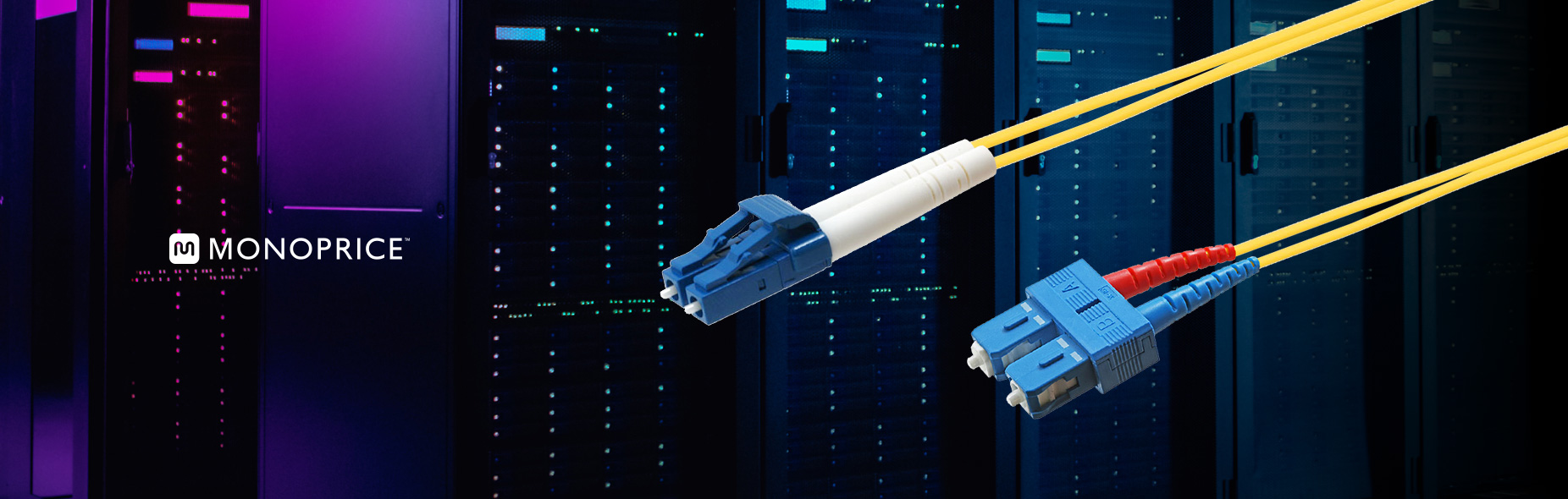 Single-Mode Fiber Optic Cable, LC/SC UPC, Duplex 9/125 Type, UL, OFNR, Corning, Yellow