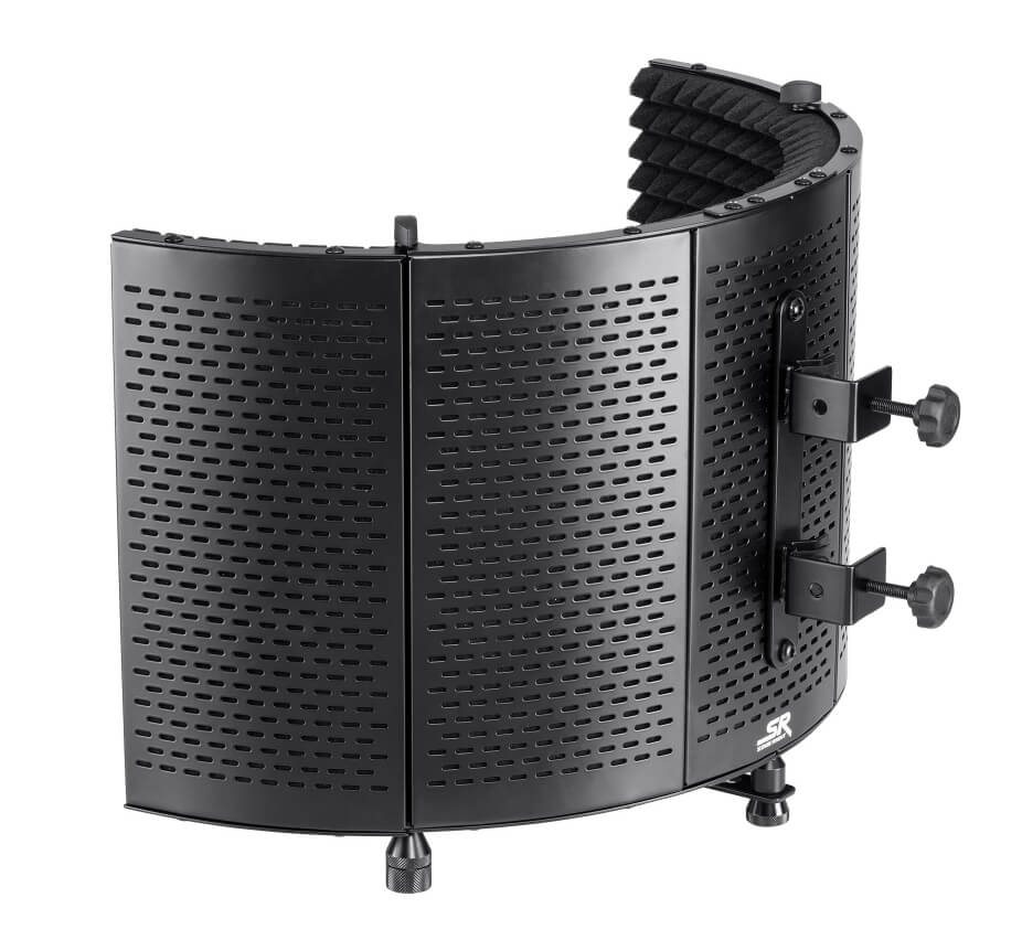 Stage Right by Monoprice Large 23.5#34; Microphone Isolation Shield with  Metal Frame and Acoustic Absorption Foam