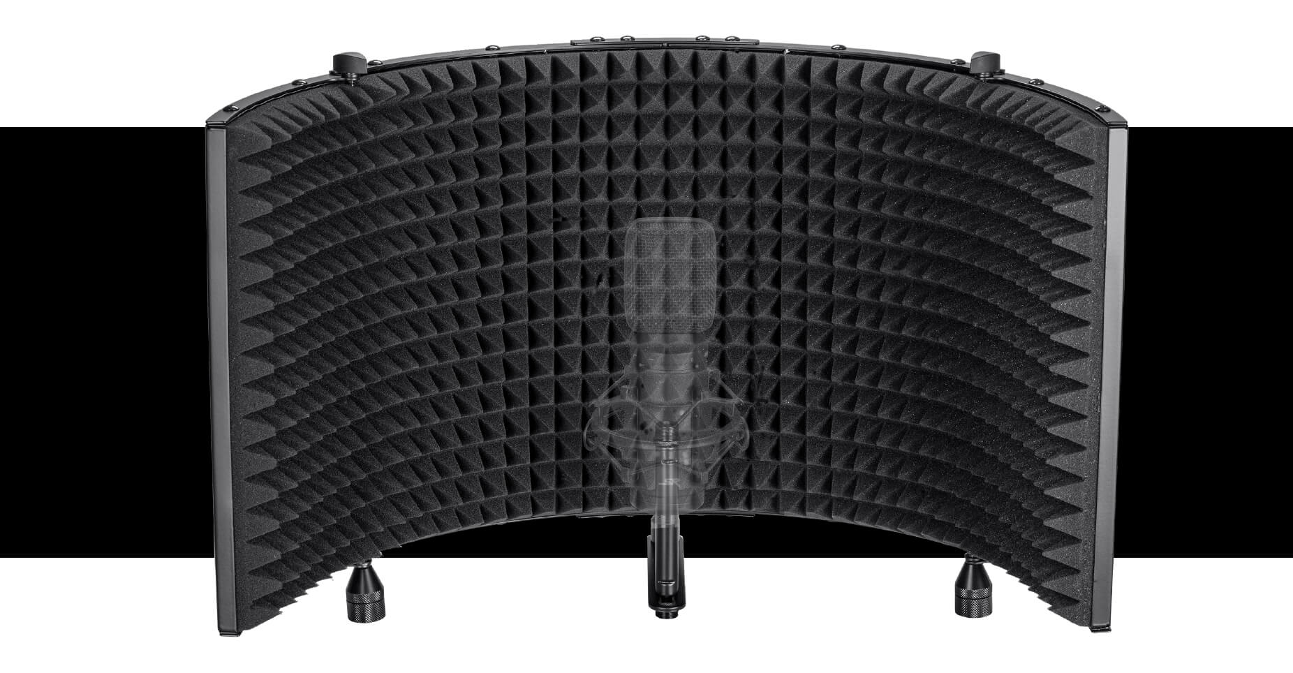 Stage Right by Monoprice Large 23.5#34; Microphone Isolation Shield with  Metal Frame and Acoustic Absorption Foam