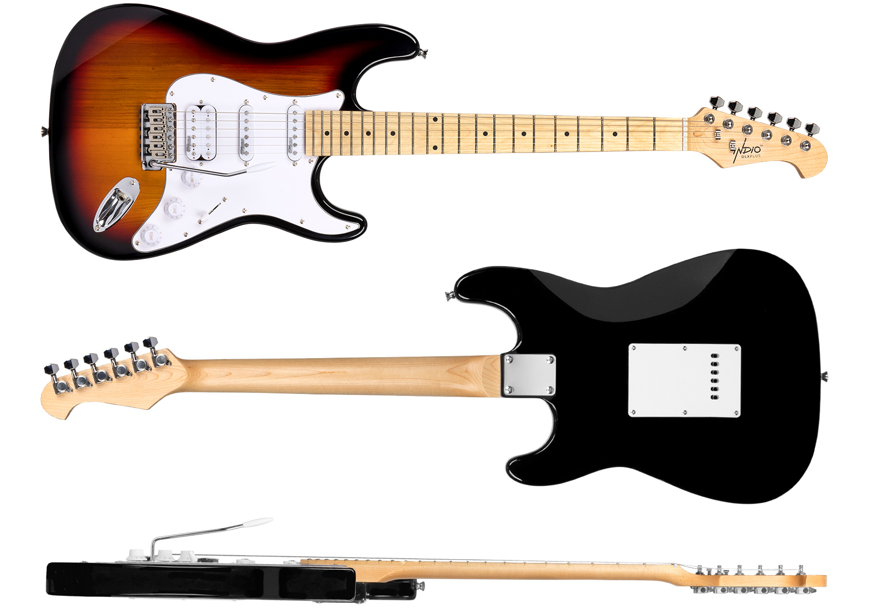 Indio by Monoprice Cali DLX Plus HSS Electric Guitar with Gig Bag