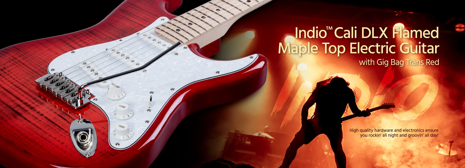 Indio Cali DLX Flamed Maple Top Electric Guitar