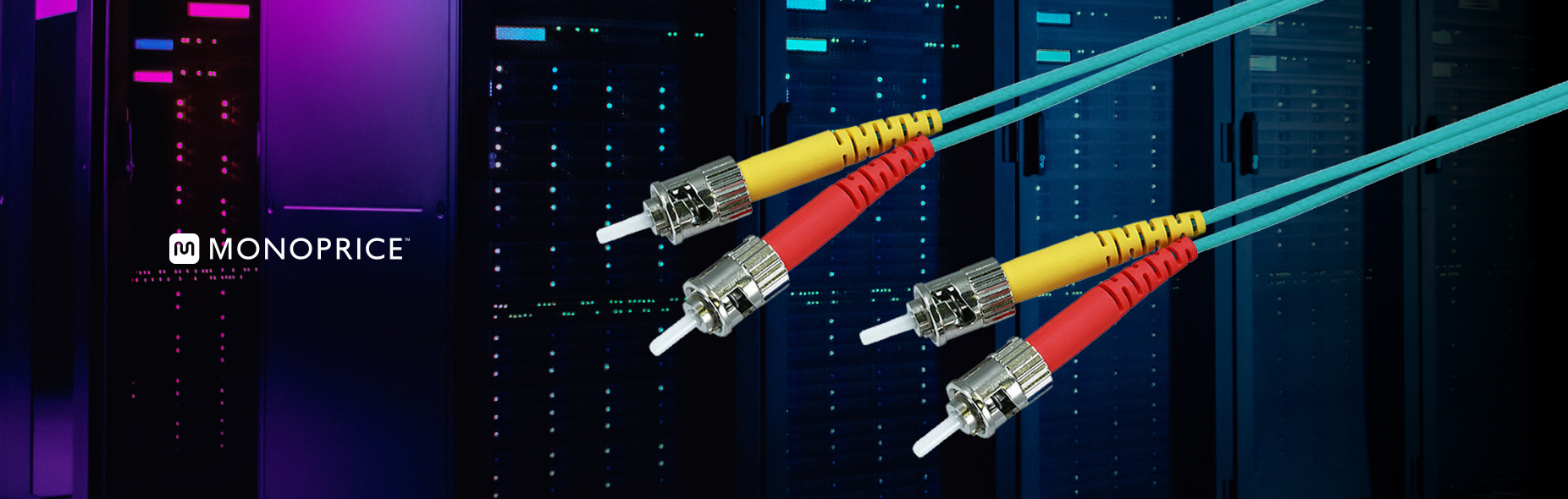 OM3 Fiber Optic Cable, ST/ST UPC, 10Gb, Duplex Multi-Mode 50/125 Type, UL, OFNR, Corning, Aqua