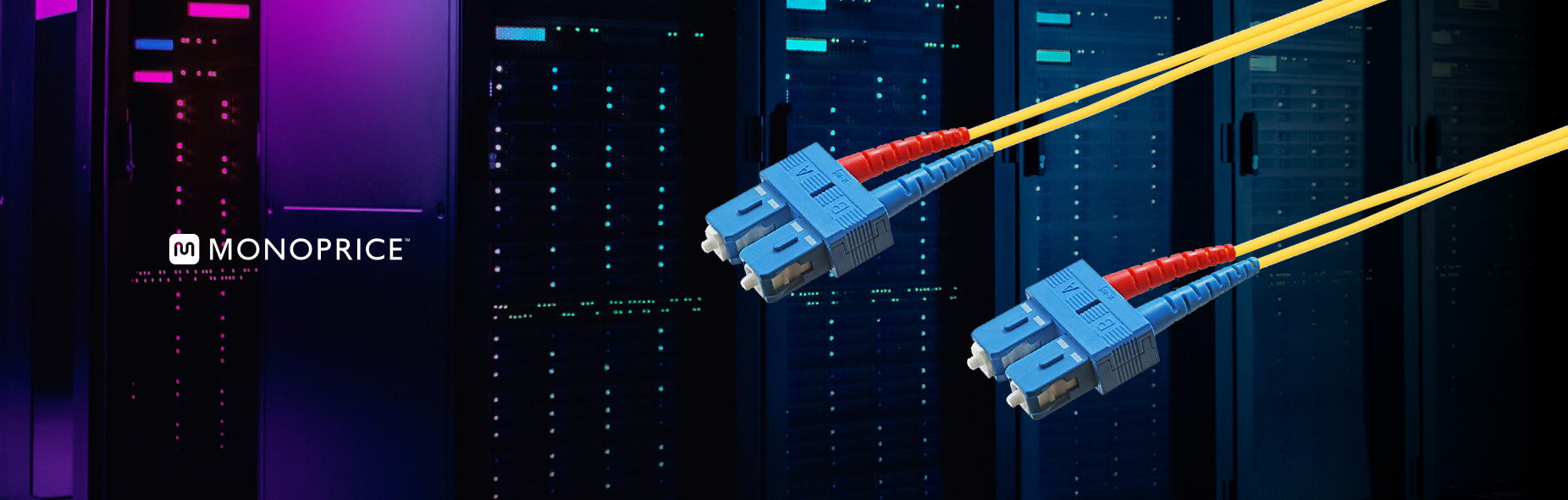 Single-Mode Fiber Optic Cable, SC/SC UPC, Duplex 9/125 Type, UL, OFNR, Corning, Yellow