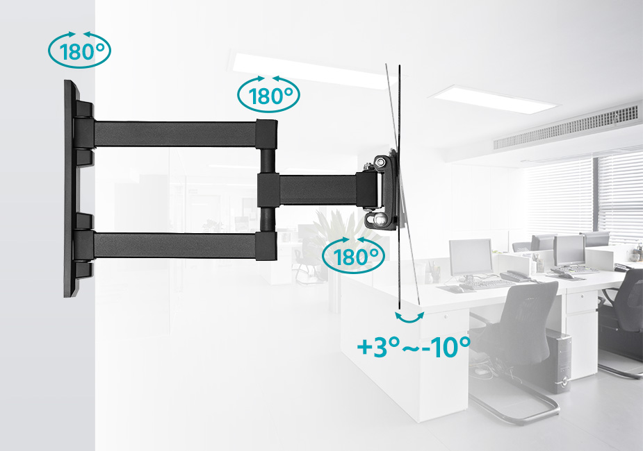 Monoprice Full Motion Single-Stud TV Wall Mount Bracket For 23"