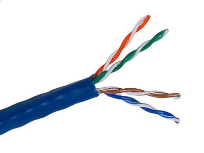 300 Ft - UTP Cat. 6 Bulk Cable, (UL/CSA) in-Wall Rated (CMG) 100% Copper 24  Awg Ethernet Solid Copper, Blue Color